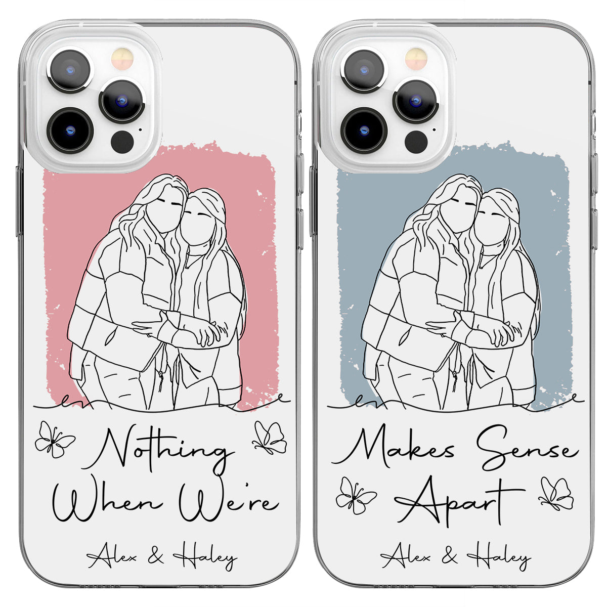 Nothing Makes Sense When We're Apart - Personalized Bestie Clear Phone Case