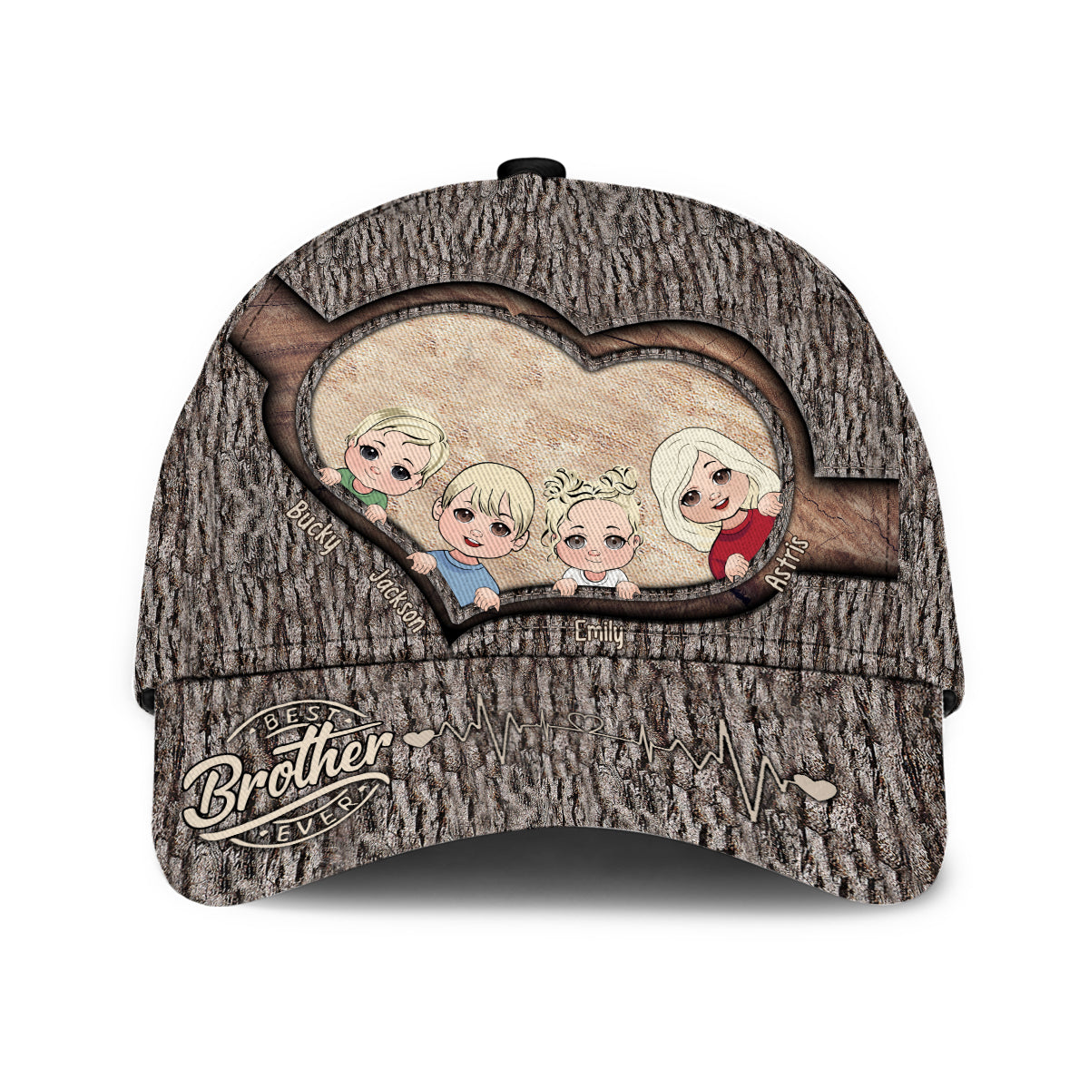 Whenever You Touch This Heart - Gift for dad, grandma, grandpa, mom, uncle, aunt, brother, sister - Personalized Classic Cap