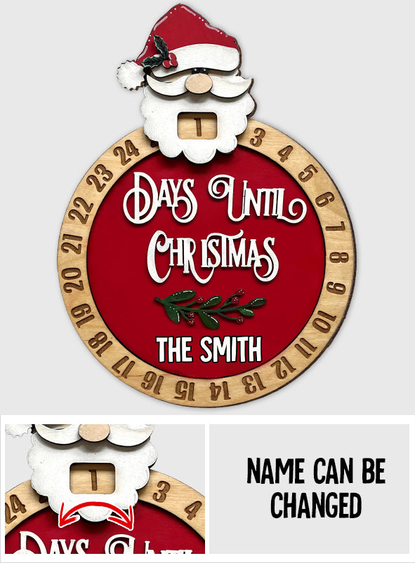 Days Until Christmas - Personalized Family Christmas Countdown Wood Sign 1