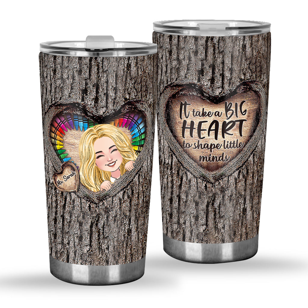 It Takes A Big Heart - Personalized Teacher Tumbler