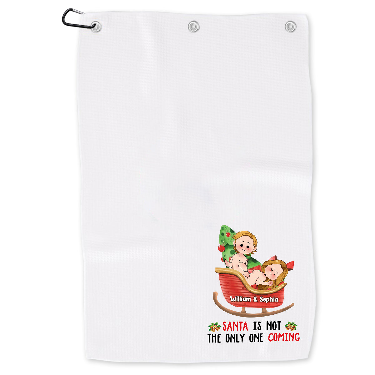 Santa Is Not The Only One Coming - Personalized Couple Towel