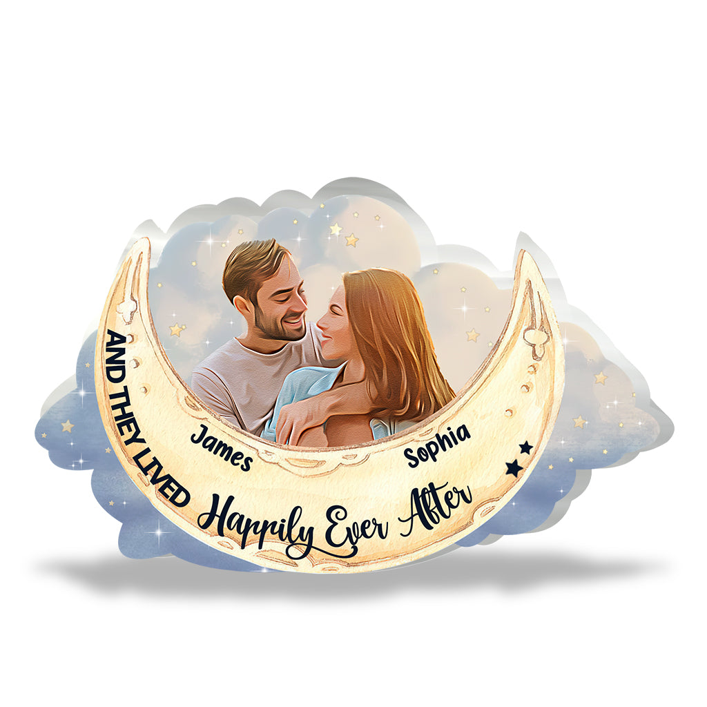 I Love You To The Moon And Back - Personalized Couple Custom Shaped Acrylic Plaque