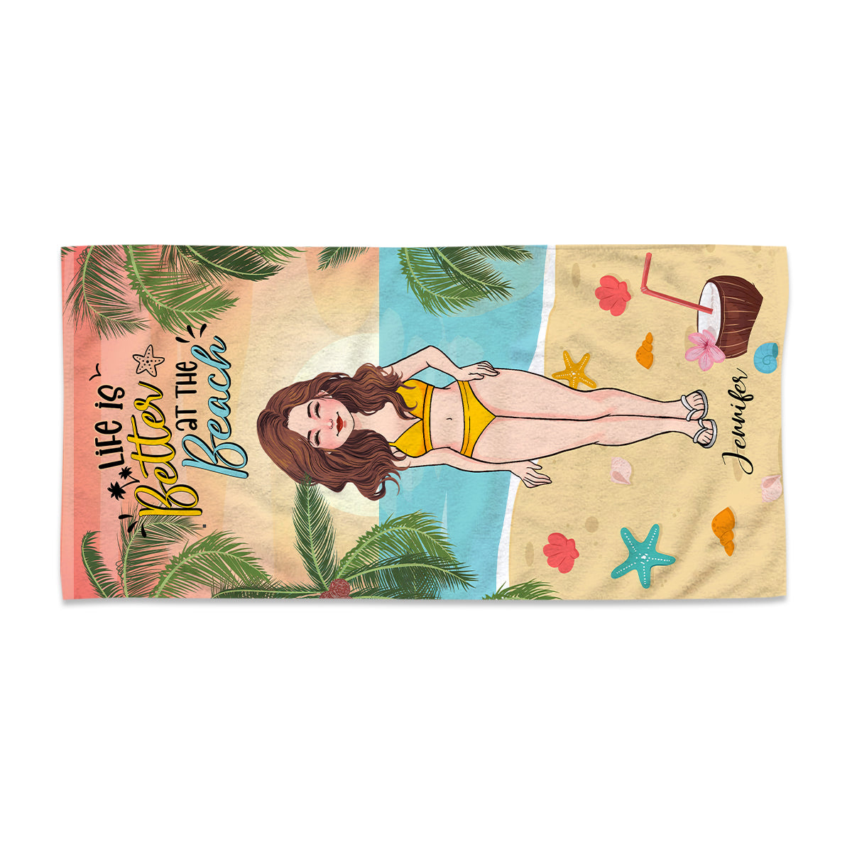 Salt In The Air Sand In My Hair - Personalized Sea Lover Beach Towel