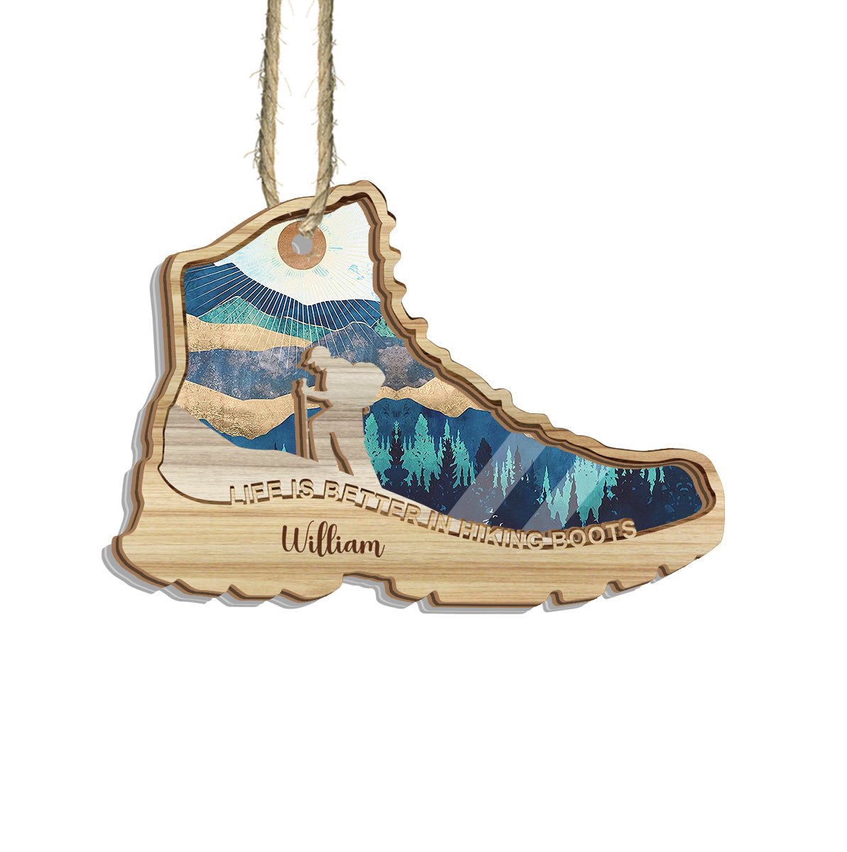 Life Is Better In Hiking Boots - Personalized Hiking Suncatcher