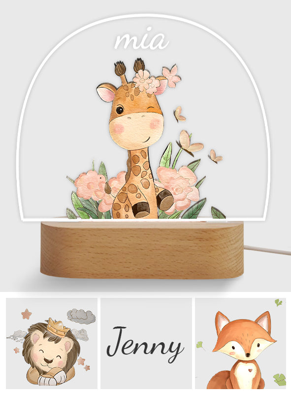 Animal Lovers - Personalized Kid Shaped Plaque Light Base