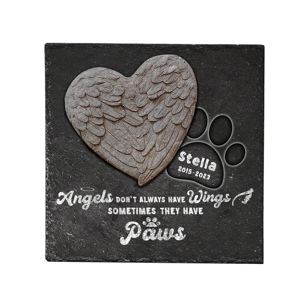 Angel Don't Always Have Wings - Personalized Dog Square Shaped Stone