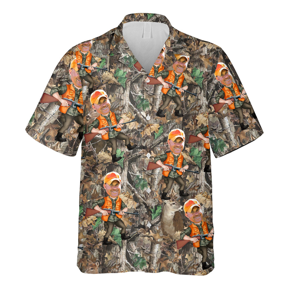 Photo Inserted Hunter - Personalized Hunting Hawaiian Shirt