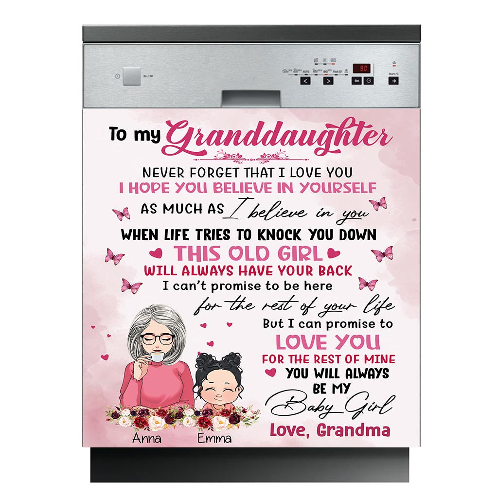 To My Granddaughter - Personalized Grandma Dishwasher Cover