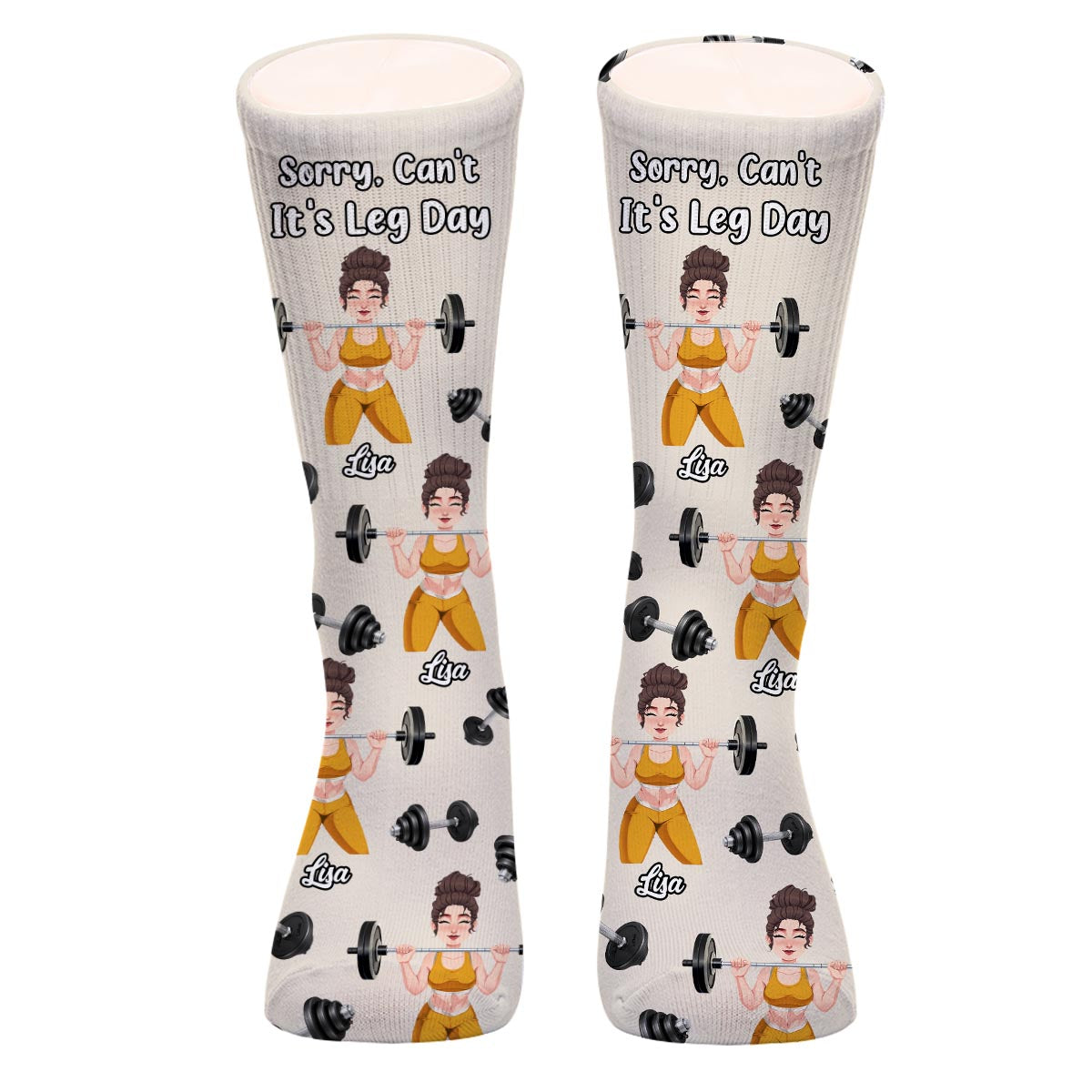 Sorry Can't It's Leg Day - Personalized Fitness Socks