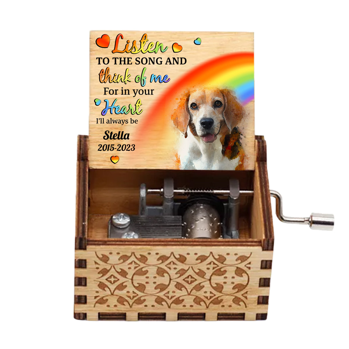 Listen To The Song - Personalized Dog Hand Crank Music Box
