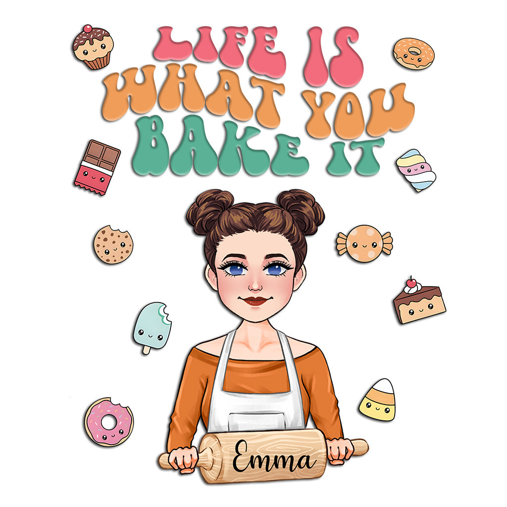 Life Is What You Bake It - Baking gift for mom, wife, her - Personalized Decal Die Cut
