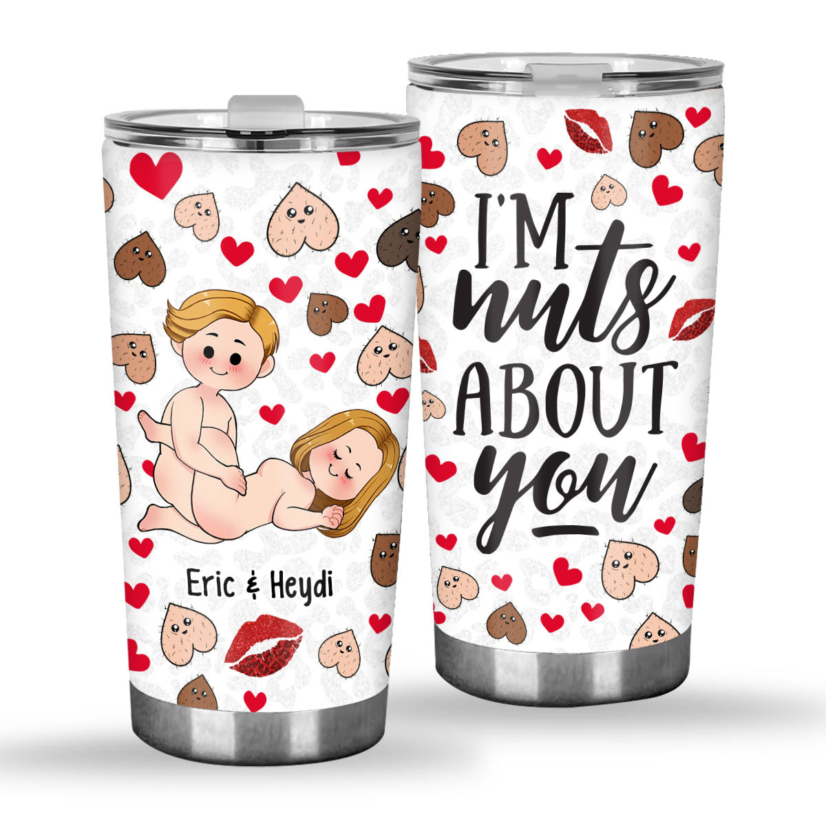 I'm Nuts About You - Personalized Couple Tumbler