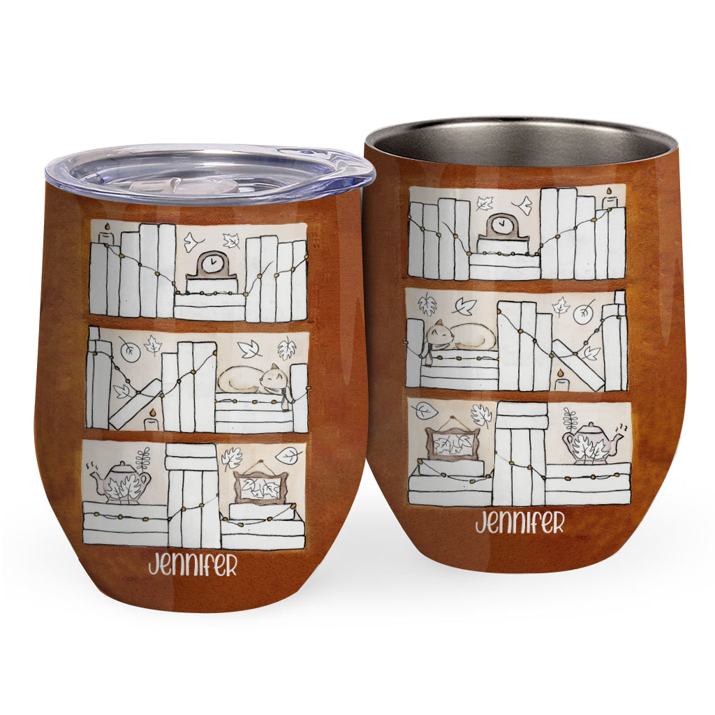 Four Seasons Reading Tracker - Personalized Book Wine Tumbler