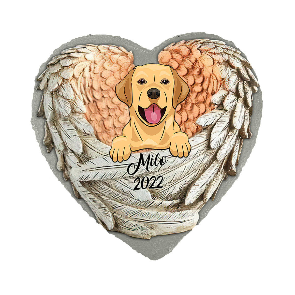 Paw Prints On My Heart - Personalized Dog Heart Shaped Stone