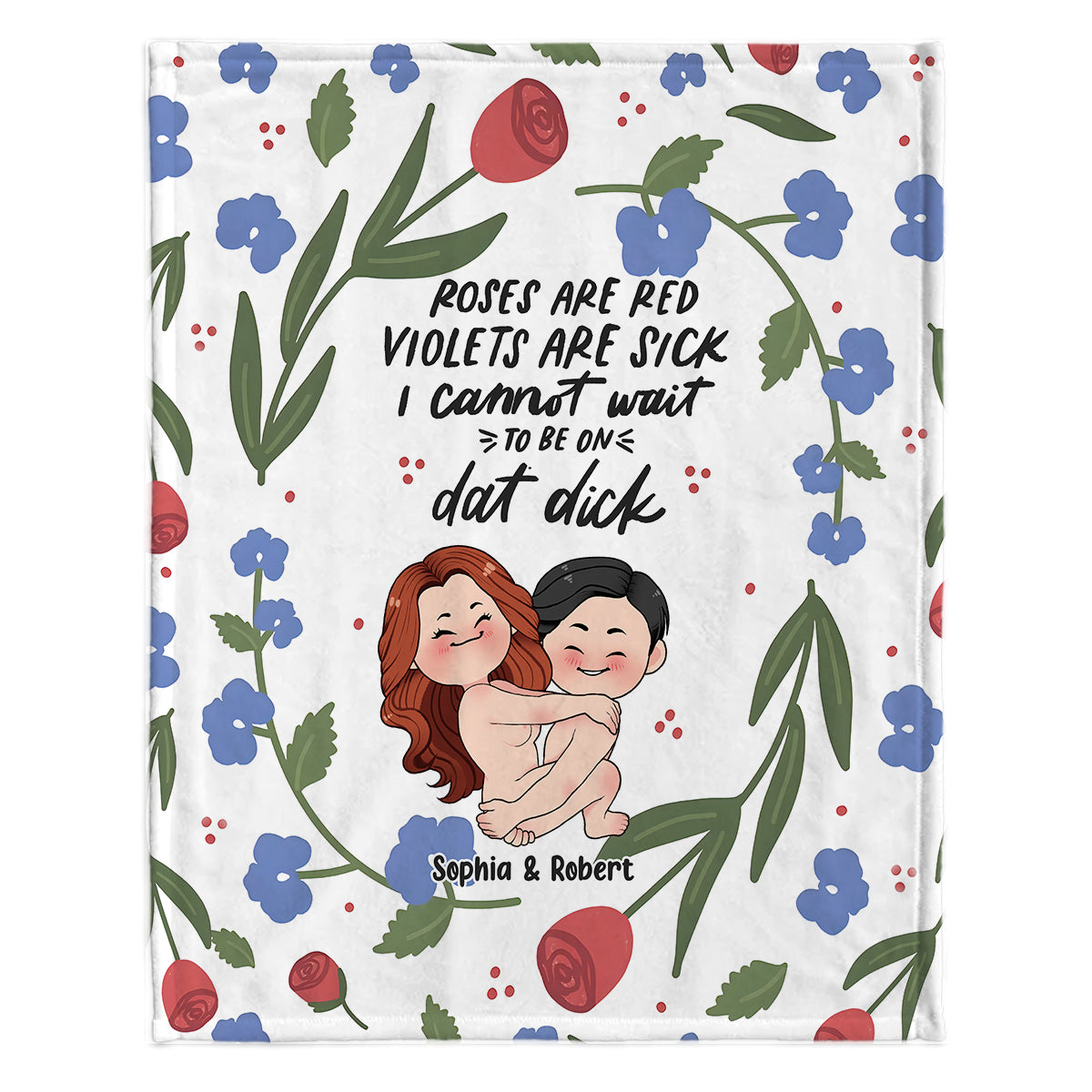 Rose Are Red Violet Are Sick - Personalized Couple Blanket