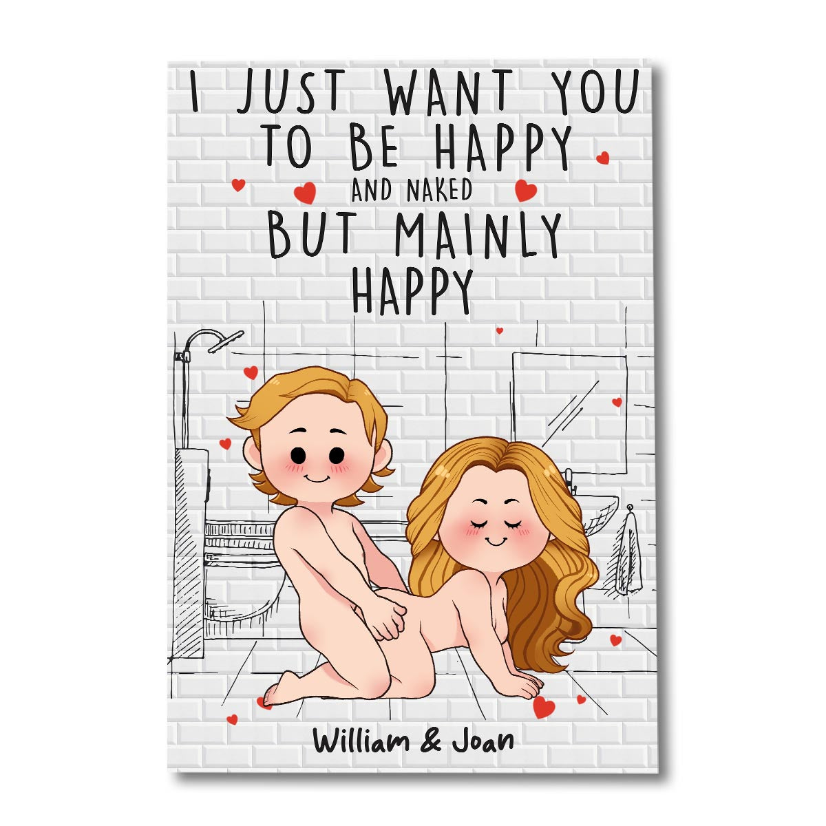 Save Water Shower Together - Personalized Couple Canvas And Poster