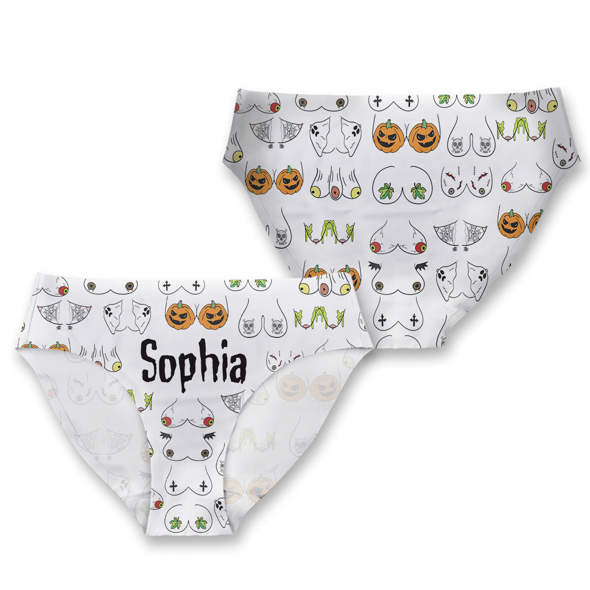 Halloween Is Coming - Personalized Couple Women Briefs