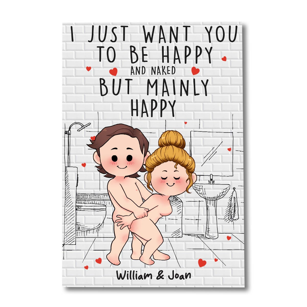 Save Water Shower Together - Personalized Couple Canvas And Poster