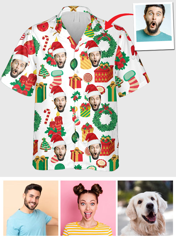 Custom Face Christmas - Personalized Hawaiian Shirt