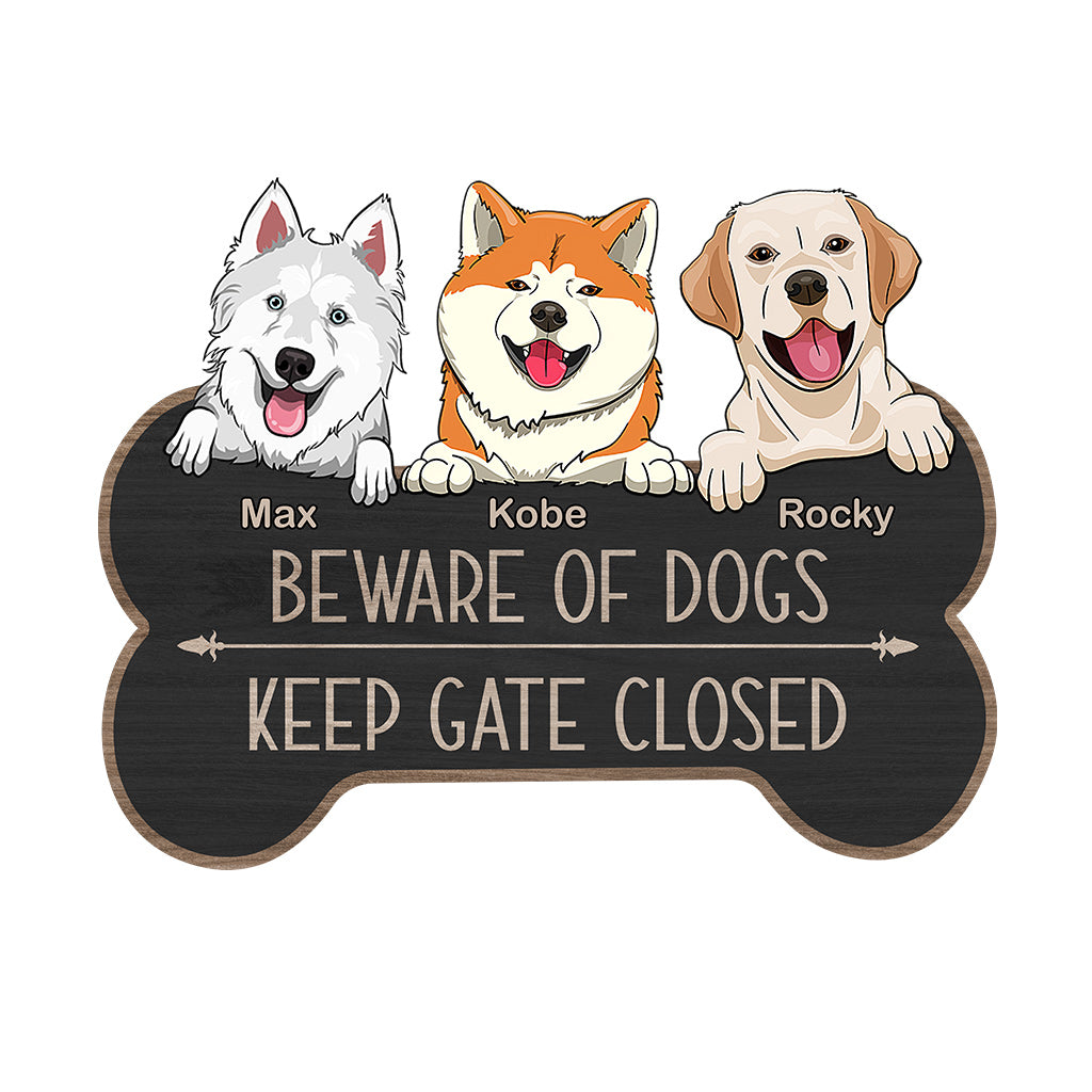 Beware Of The Dog - Personalized Dog Shaped Doormat