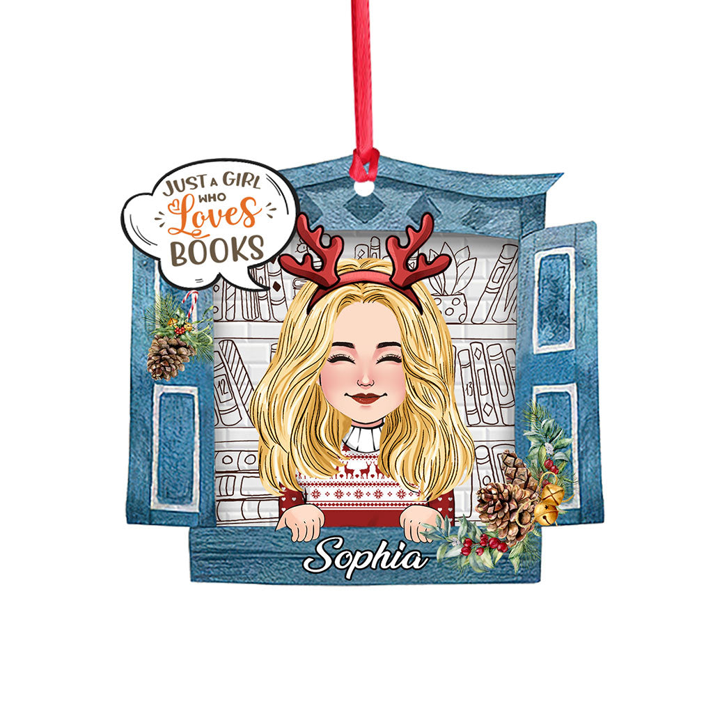 Just A Girl Who Loves Books - Personalized Book Ornament