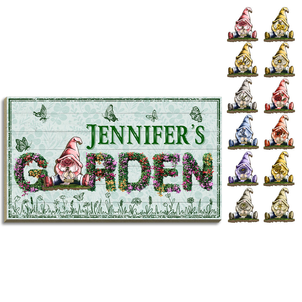 Welcome To My Garden - Personalized Gardening Interchangeable Wood Sign