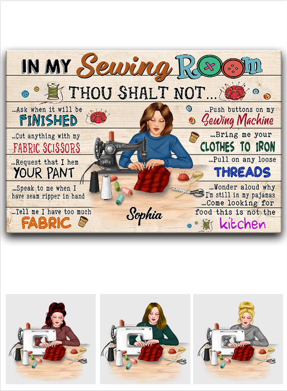 My Sewing Room - Personalized Sewing Canvas And Poster