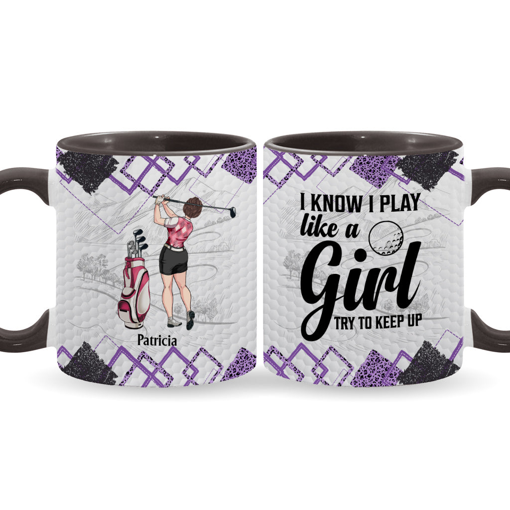 Golf Instruction - Golf gift for her, girlfriend, wife, daughter - Personalized Accent Mug