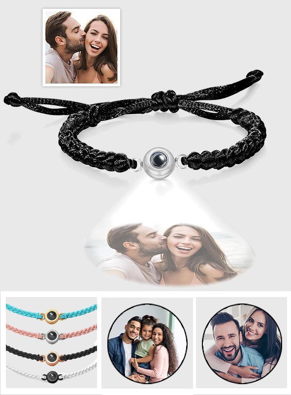 Sun Flower Custom Photo Projection Charm - gift for who lost a loved one - Personalized Projection Bracelet