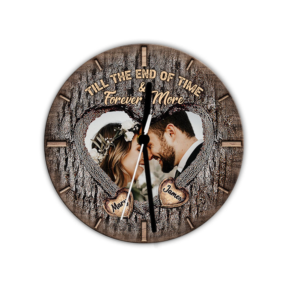 Till The End Of Time & Forever More - Personalized Husband And Wife Wall Clock