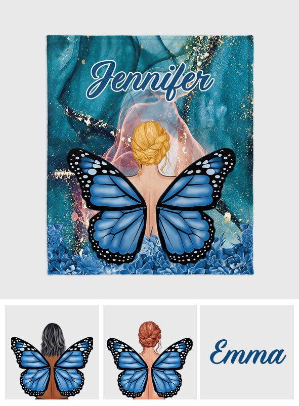 Dreamy Girl - Personalized Butterfly Blanket