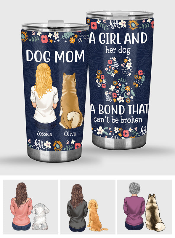 A Girl And Her Dogs - Personalized Dog Tumbler