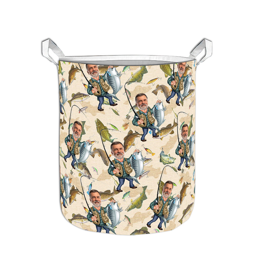 Photo Inserted Funny Fishing - Personalized Fishing Storage Basket