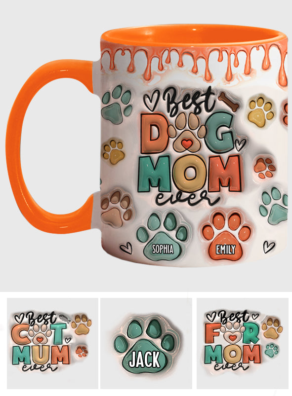 Best Dog Mom Ever - Personalized Dog Accent Mug