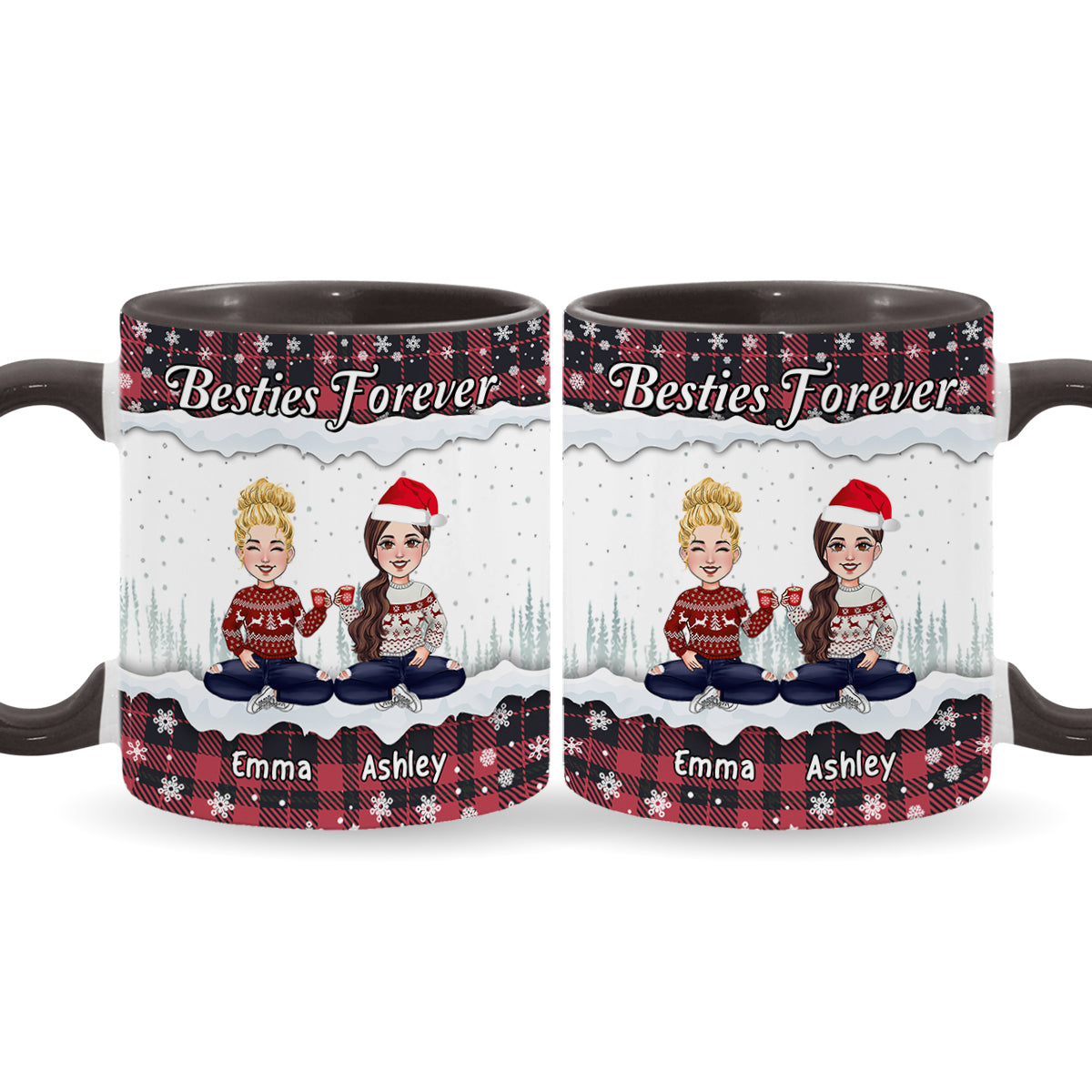 Besties Forever - Personalized Bestie Accent Mug