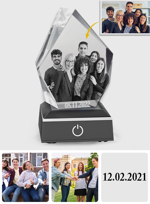 Best Team Ever - Gift for colleague - Personalized Laser Engraving 3D Iceberg Shaped Crystal Lamp
