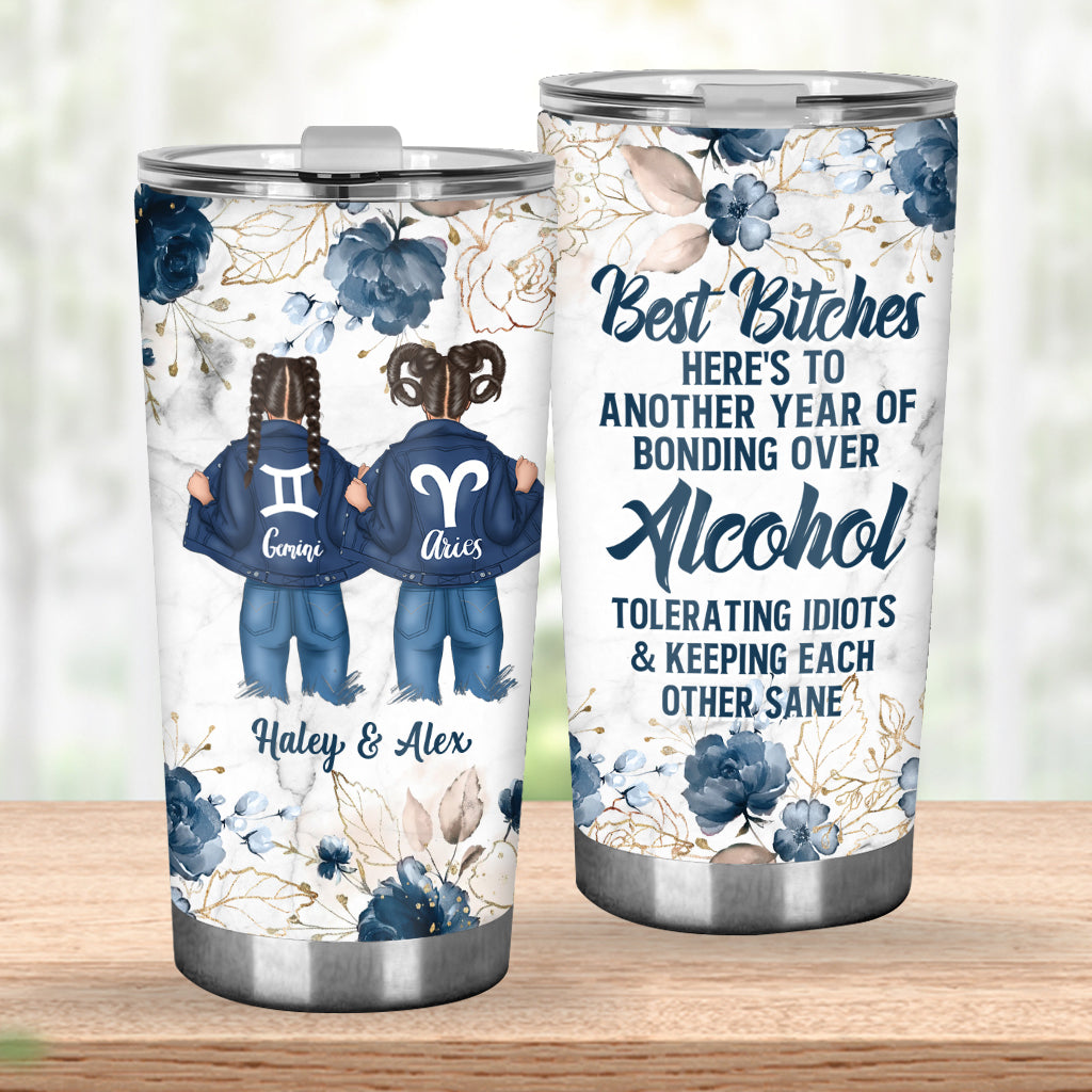 Zodiac Denim Bestie - Horoscope gift for friend - Personalized Tumbler