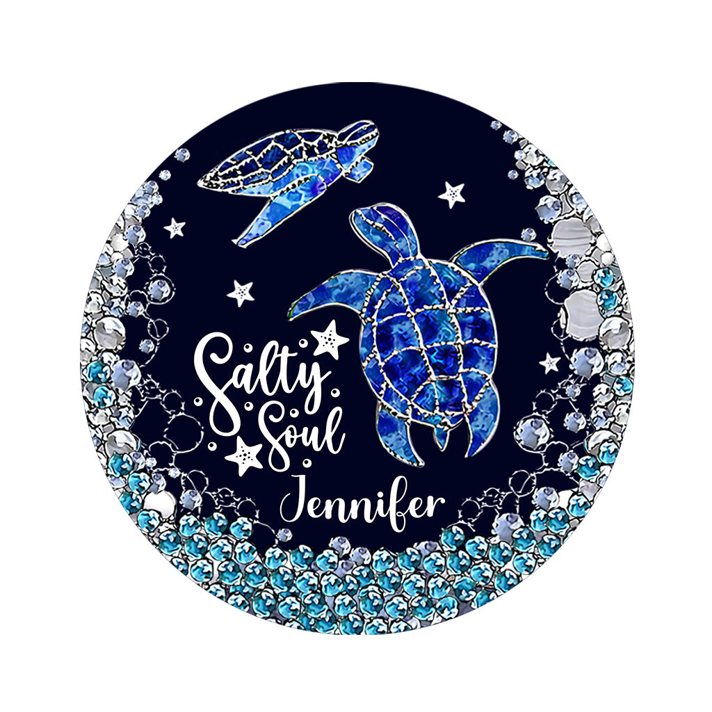 Salty Soul - Personalized Turtle Shaped Doormat