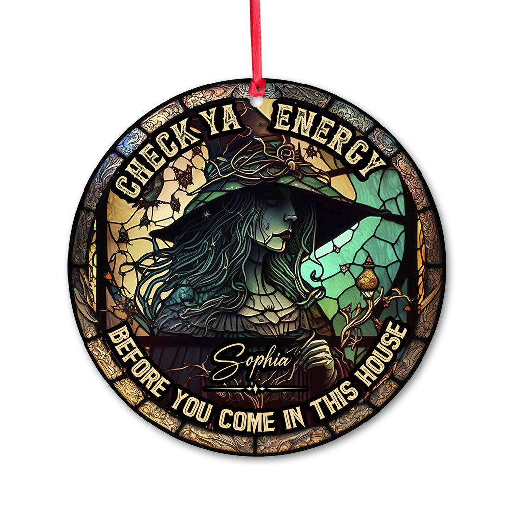 Check Ya Energy - Personalized Witch Ornament