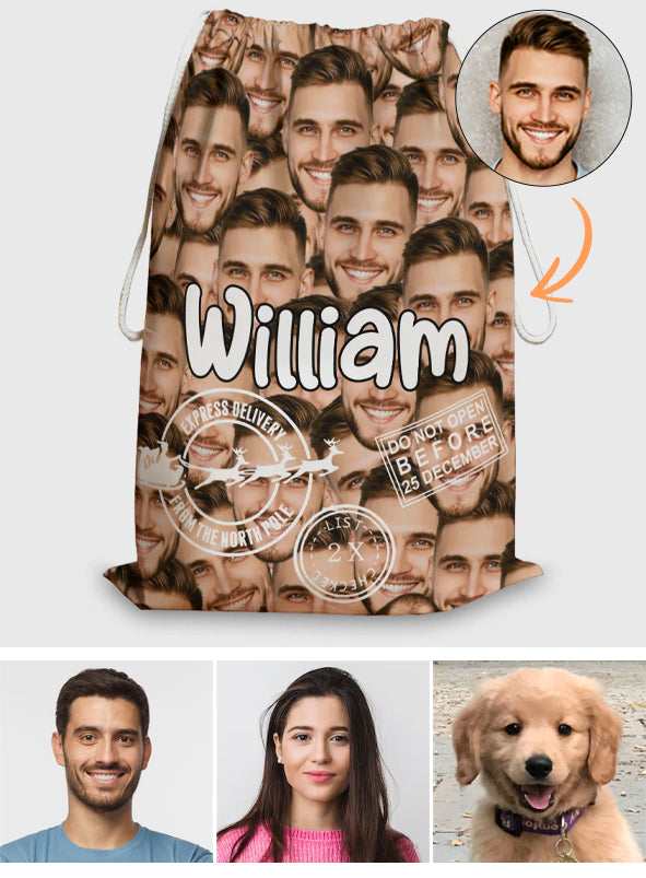 Cute Faces Christmas Special Delivery - Personalized Family Christmas Tote Bag