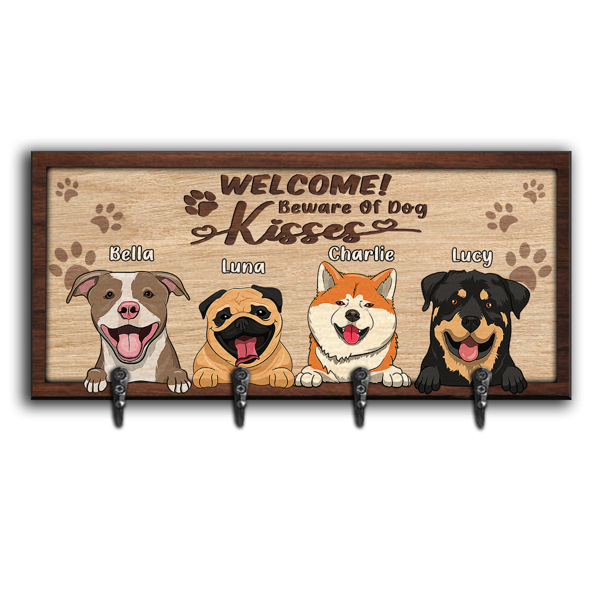 Let’s Go For A Walk - Personalized Dog Key Rack