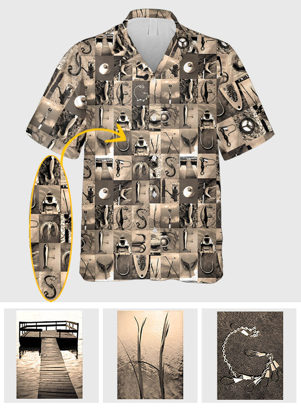 Vintage Fishing Alphabet - Personalized Fishing Hawaiian Shirt