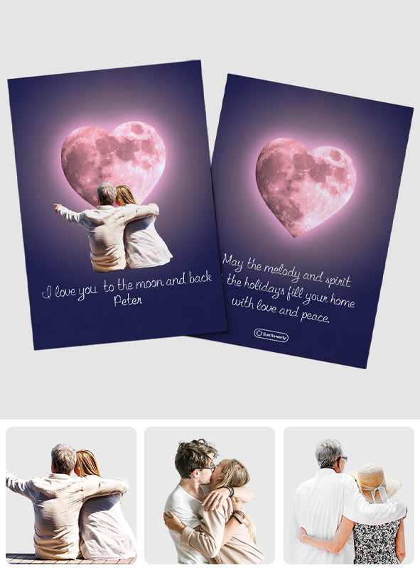 I Love You To The Moon & Back - Personalized Greeting Card