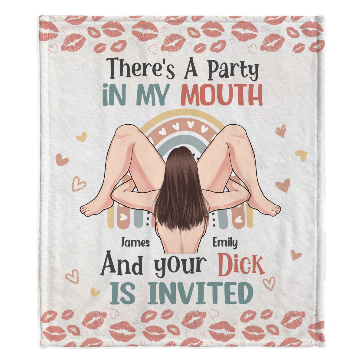 There Is A Party In My Mouth - Personalized Couple Blanket