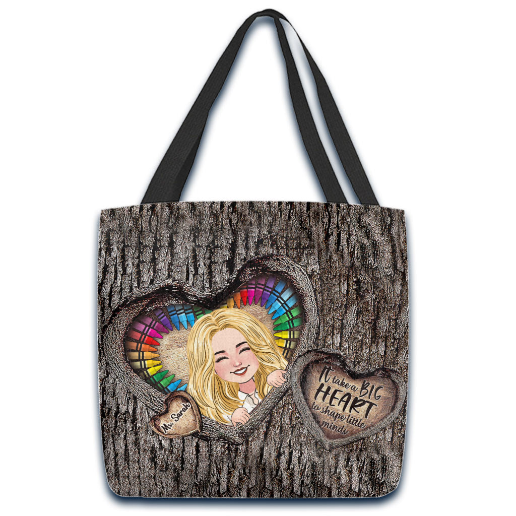 It Takes A Big Heart - Personalized Teacher Tote Bag