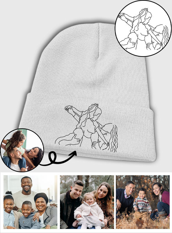 Custom Photo - Personalized Family Embroidered Beanie