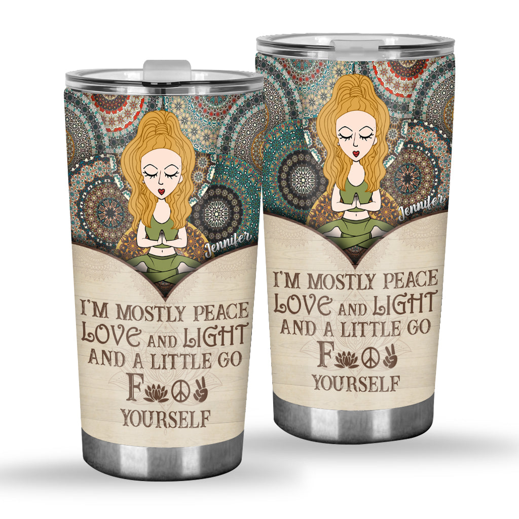 I'm Mostly Peace - Personalized Yoga Tumbler