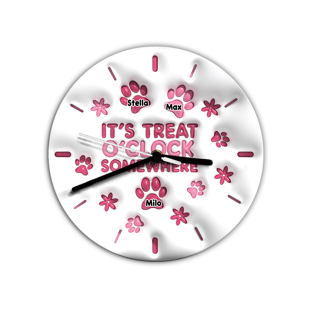 It’s Treat O’clock Somewhere - Personalized Dog Wall Clock