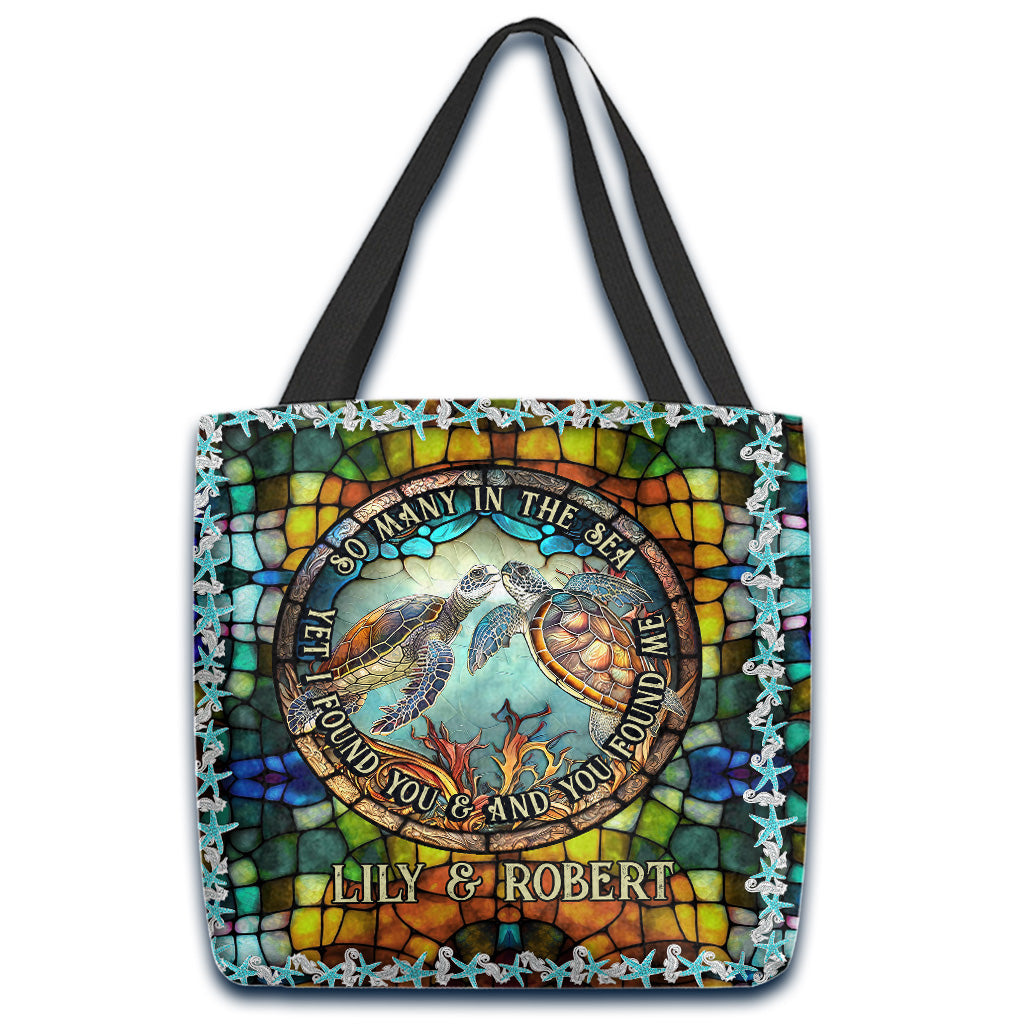 So Many In The Sea - Personalized Turtle Tote Bag