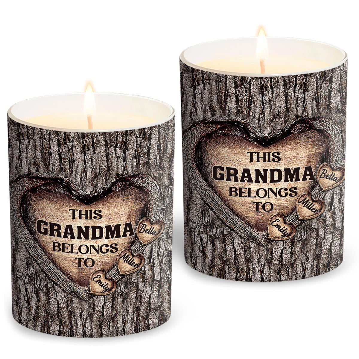 Dad's Heart - Gift for dad, grandma, grandpa, mom, uncle, aunt, brother, sister - Personalized Candle With Wooden Lid